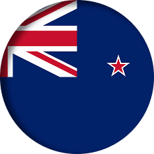 Bandera de Nueva Zelanda en forma circular — asesoría para visa neozelandesa